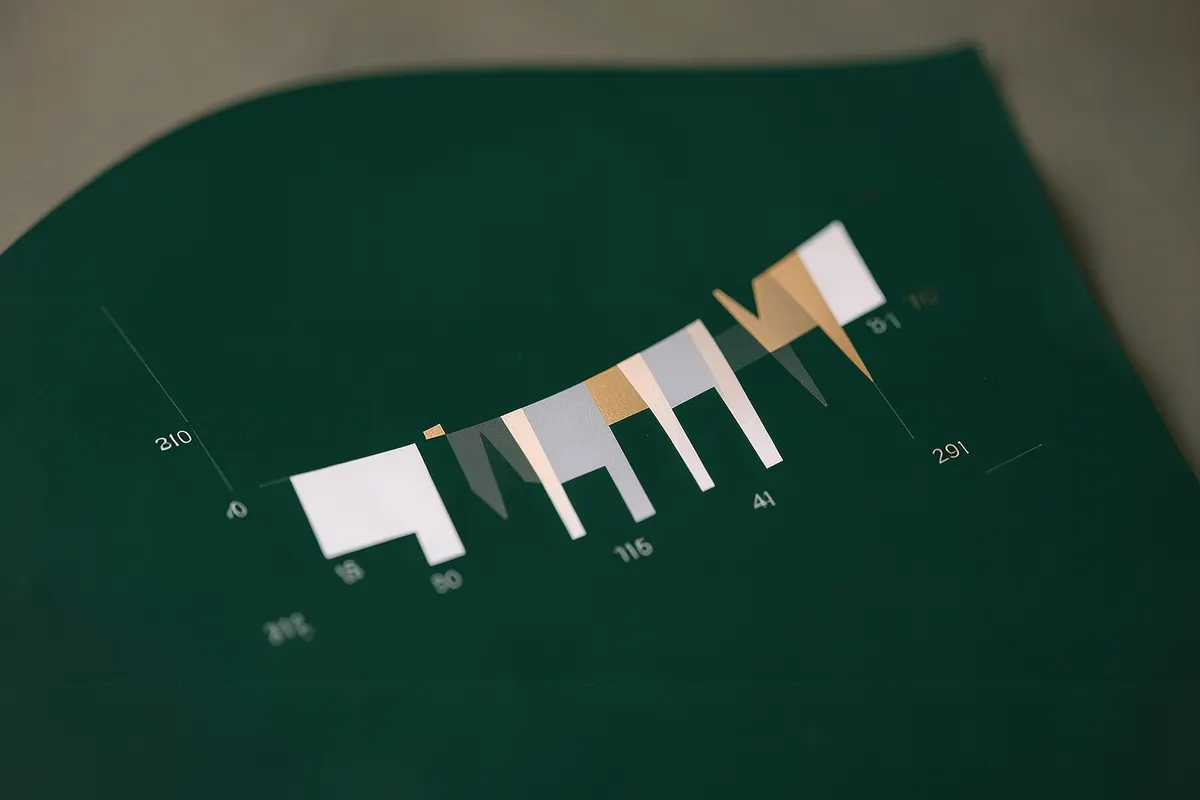 Gráfico de barras mostrando a evolução de parcelas de consórcio de imóveis com detalhes em dourado