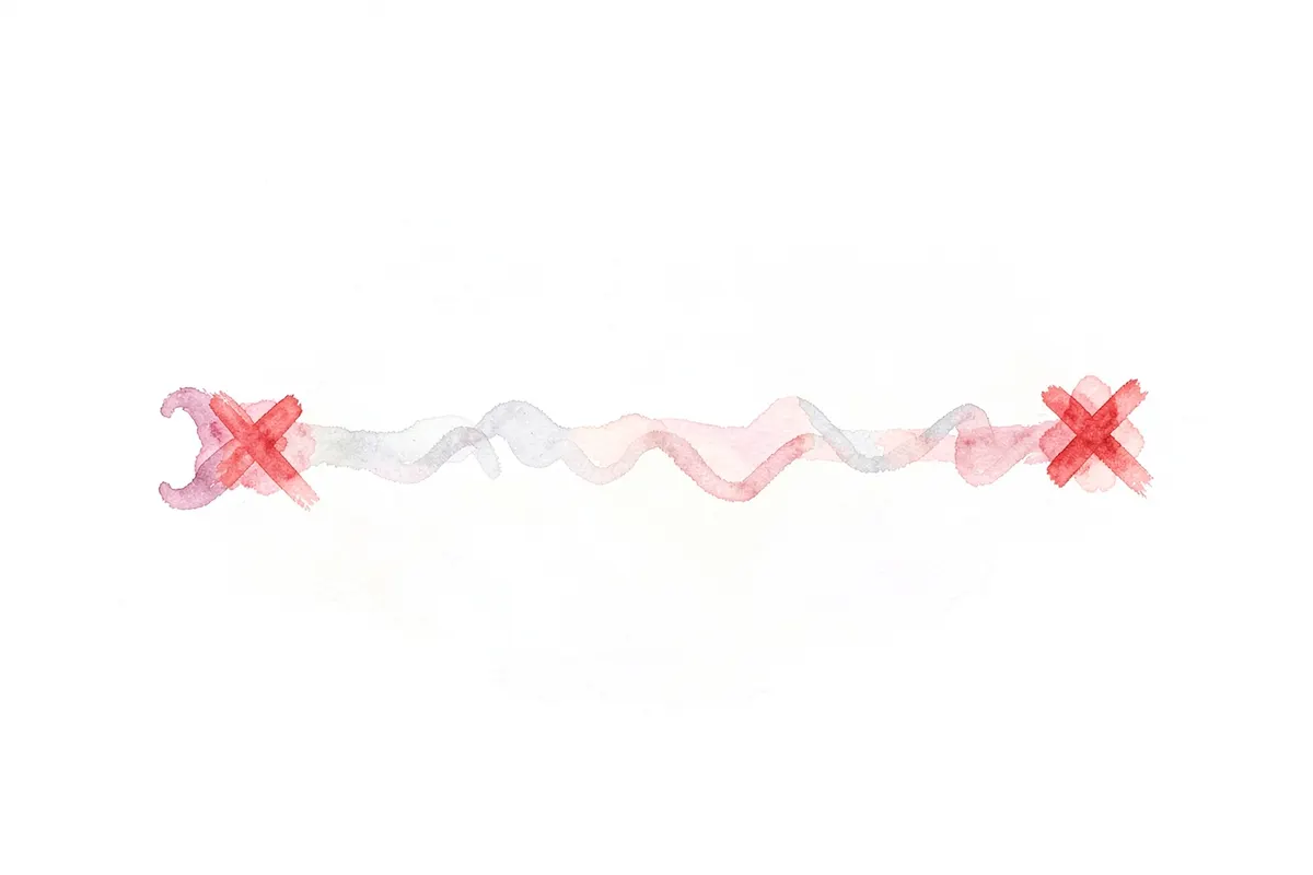 Gráfico simples mostrando um ciclo menstrual irregular com atrasos.