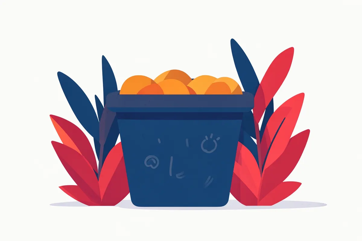 Container de lanches com decoração rústica e plantas.