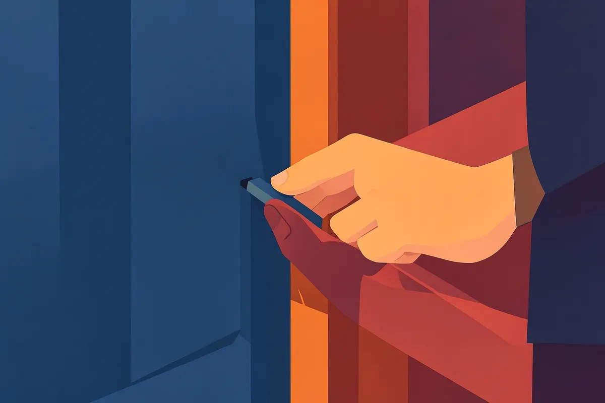 Homem aplicando selante nas juntas de um escritório em container para garantir a vedação e durabilidade.