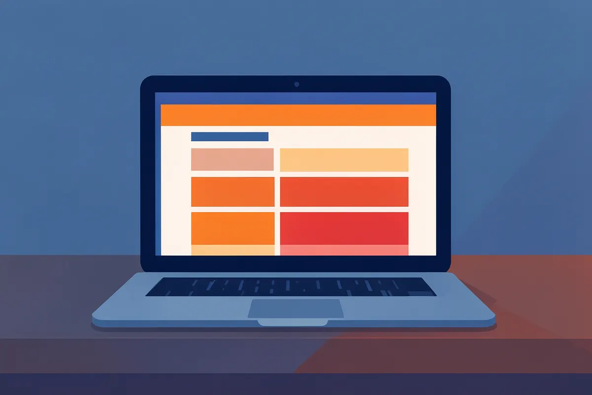 Um laptop aberto exibindo um site de classificados online em uma mesa.