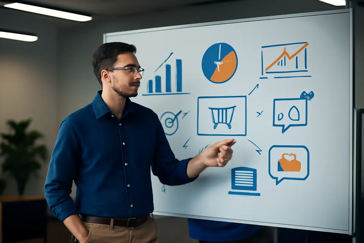 homem planejando estratégias de marketing para e-commerce