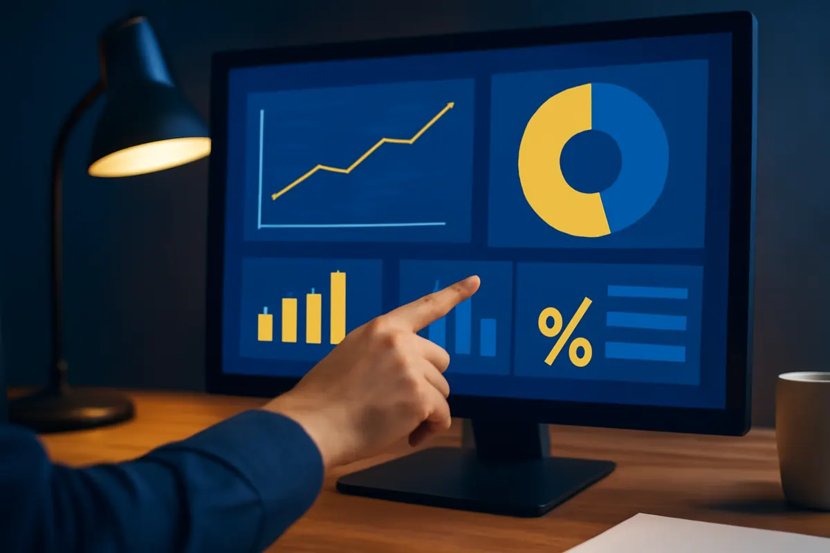 gestor de marketing para e-commerce analisando métricas em tela
