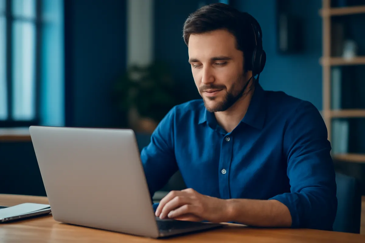 o que é social selling, homem em reunião online