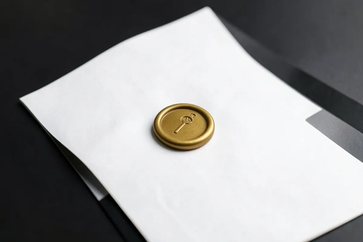 Um documento com um selo de cera.