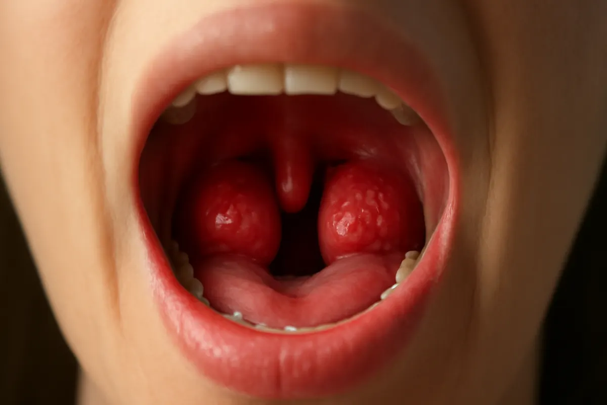 amígdalas inflamadas e doentes