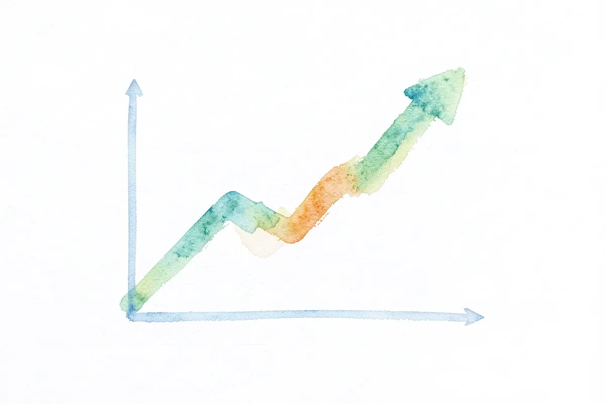 Um gráfico de progresso com uma linha ascendente, indicando a melhora no tratamento de saúde mental.