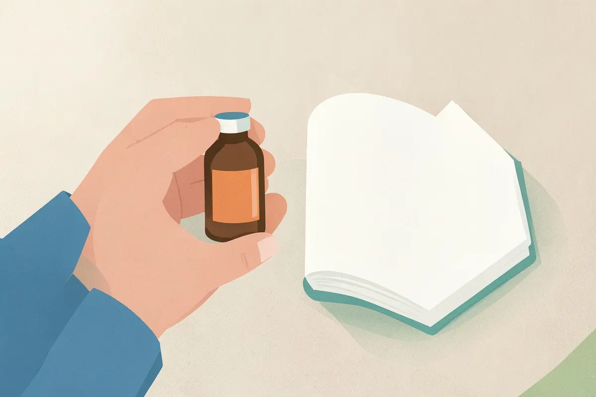 Mãos segurando um frasco de remédio e um livro de autoajuda, representando os tratamentos para depressão resistente