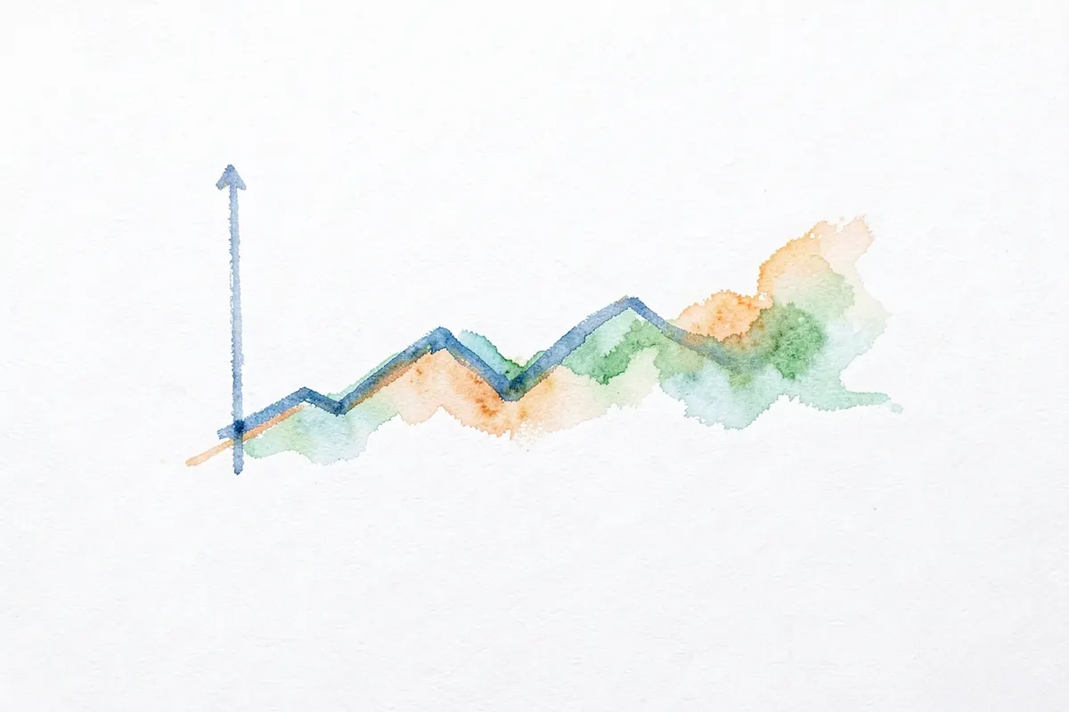 Gráfico simples mostrando uma linha do tempo com um período mais longo marcado.