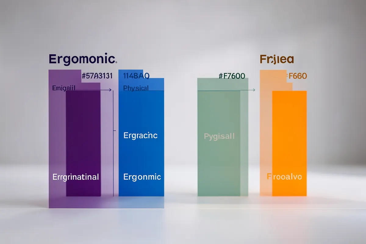 Um diagrama mostrando os 4 pilares da ergonomia: organizacional, ergonômico, físico e cognitivo.