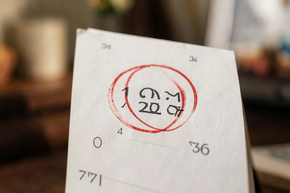 Calendário com uma data marcada, representando o prazo para um laudo ergonômico.