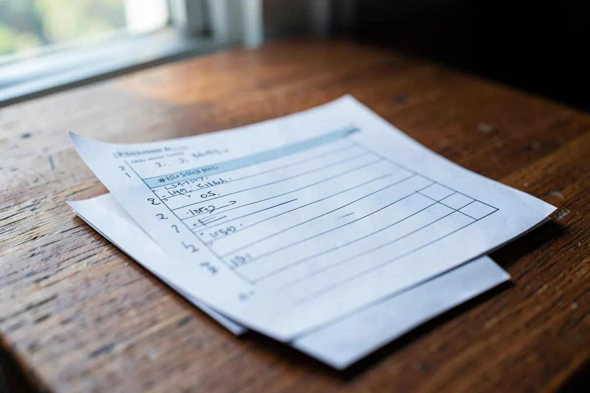 Um checklist com itens sendo marcados em um plano de fundo de escritório.