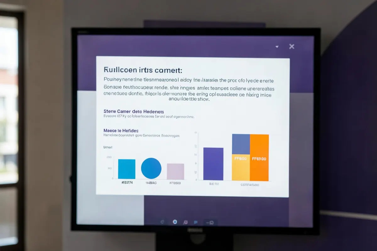 Uma apresentação de slides com gráficos e texto, focada em dados de produtividade e bem-estar dos funcionários.