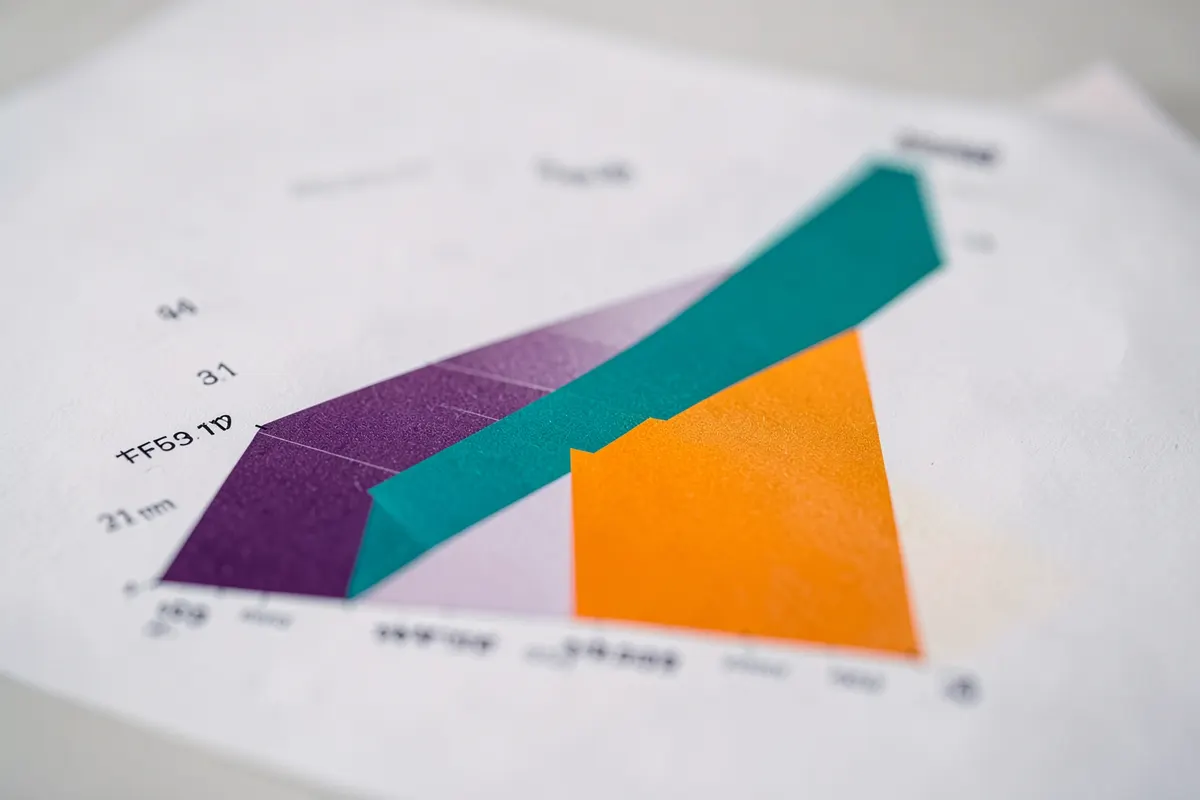 Um gráfico de barras mostrando um aumento de riscos de acidentes de trabalho ao longo do tempo, sem pessoas.