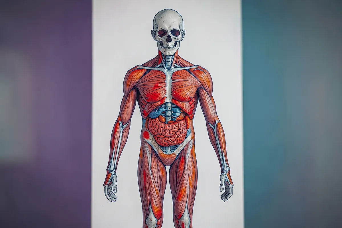 Um gráfico de dor em um corpo humano, destacando as áreas afetadas por LER/DORT.