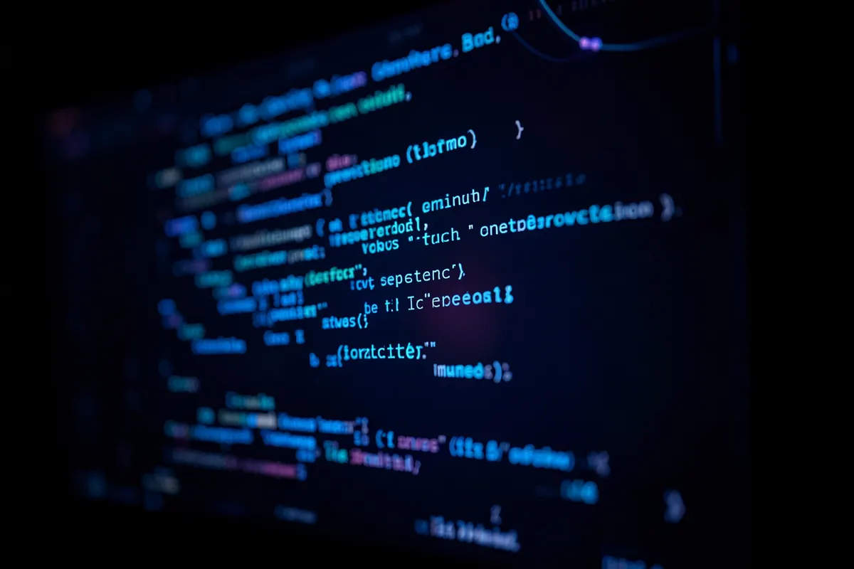 Tela de computador mostrando código de programação.
