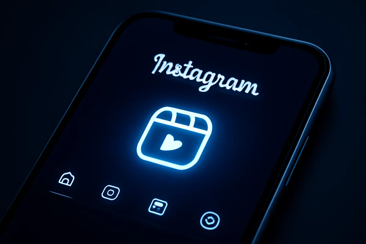 Tela de celular mostrando o aplicativo do Instagram com o ícone de Reels em destaque