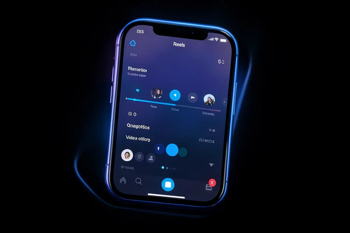 Tela de celular mostrando o aplicativo do Instagram com a interface de criação de Reels aberta