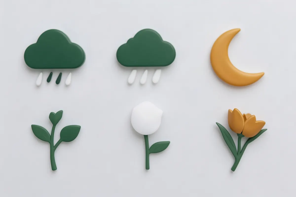 Ilustração de ícones representando sintomas comuns de depressão, como tristeza, insônia e perda de interesse.