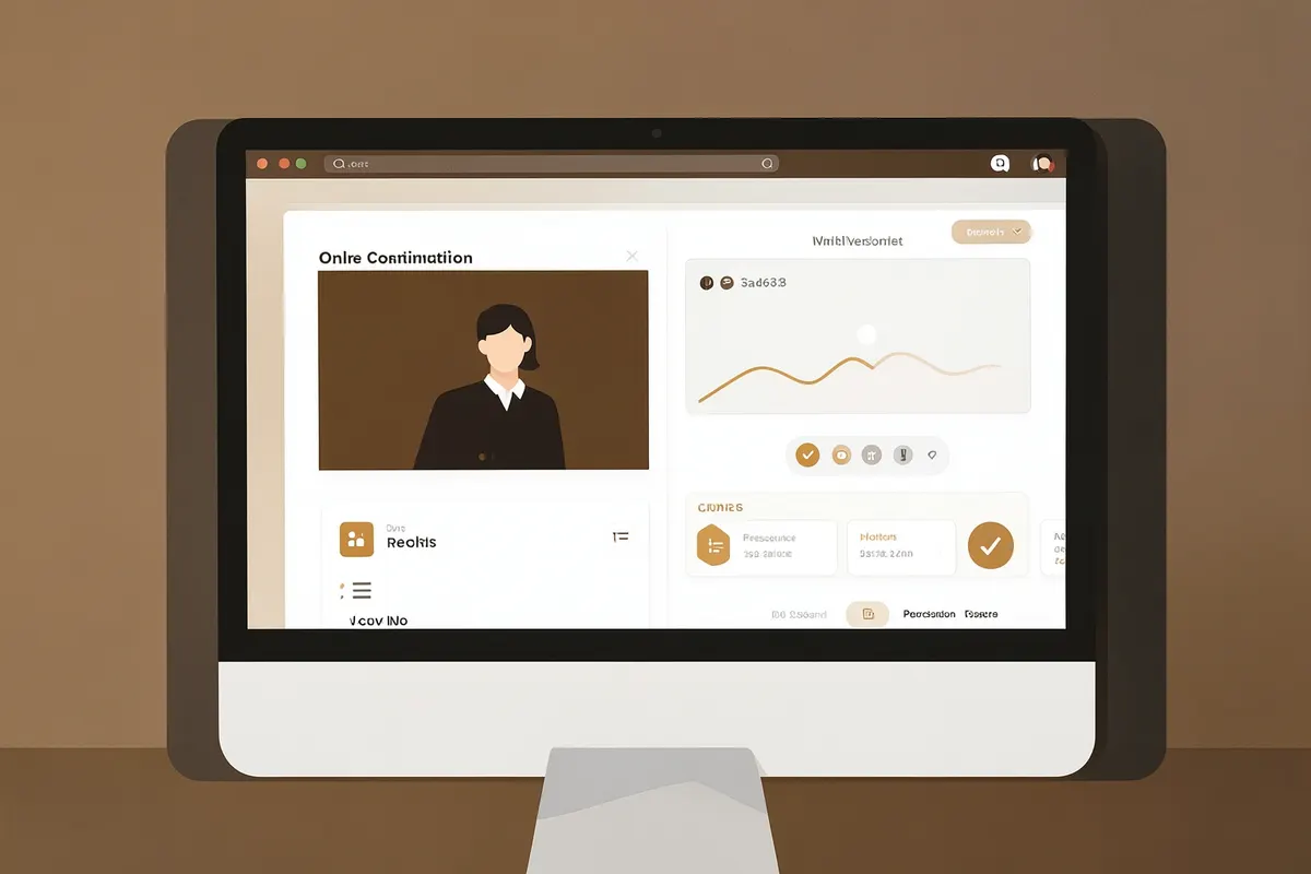 Uma tela de computador mostrando uma interface de consulta médica online, em close-up.