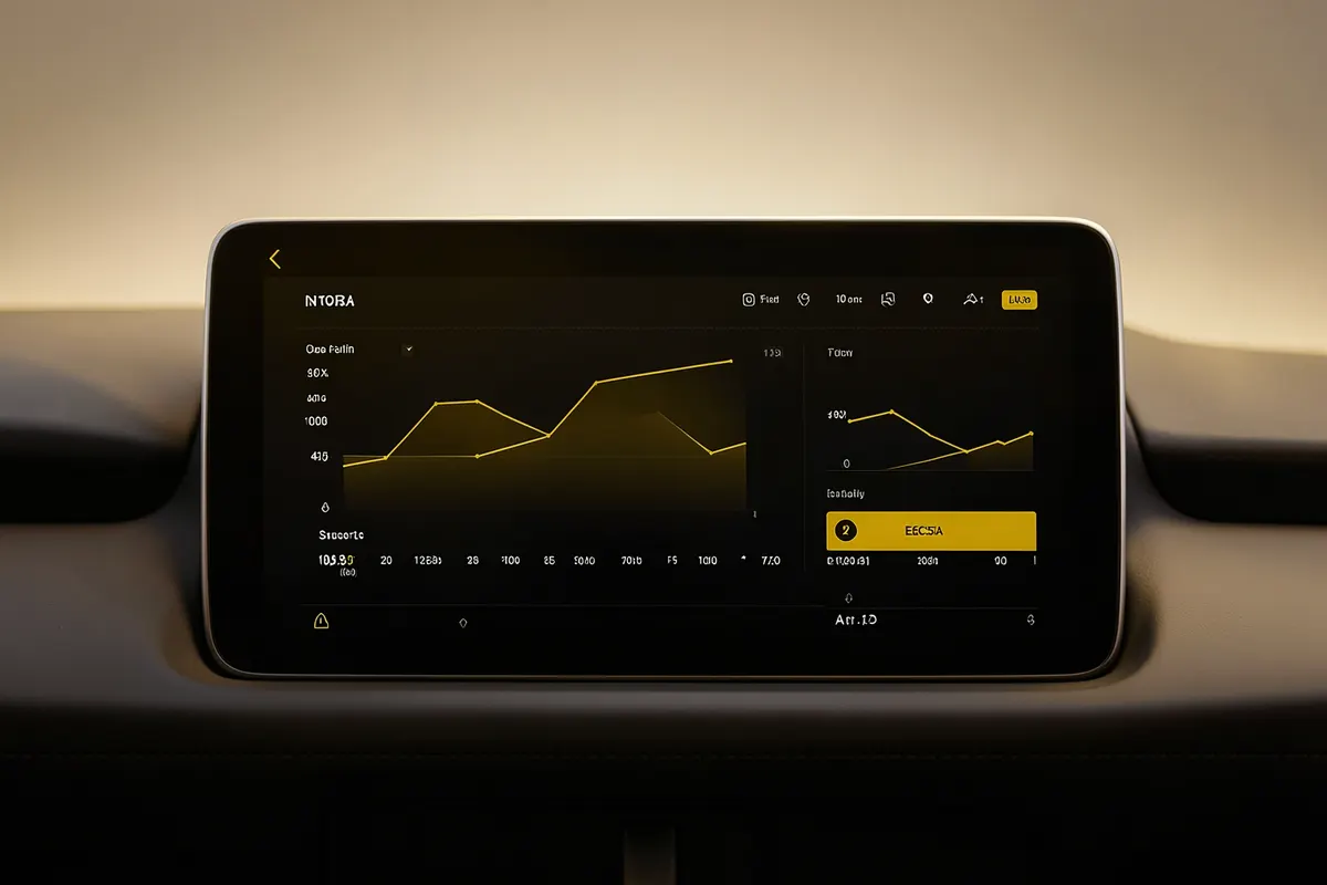 Um painel de controle com vários gráficos e métricas de marketing digital, indicando o sucesso de campanhas.