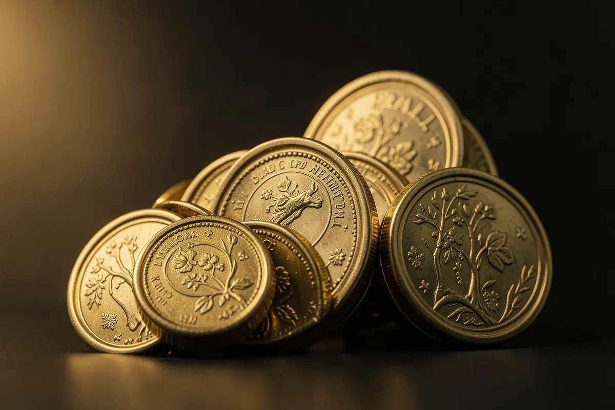 Pilha de moedas empilhadas em formato de escada, representando o acúmulo de resultados e sucesso financeiro.