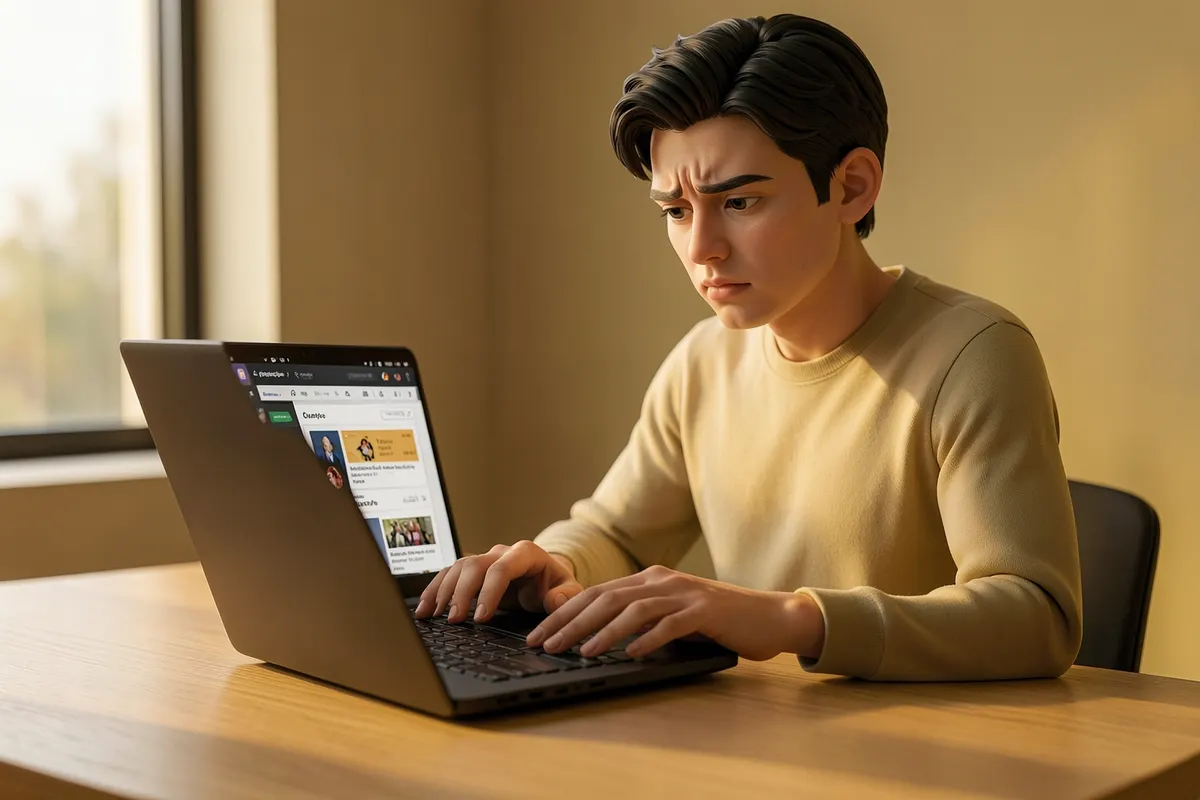 Pessoa confusa olhando para várias opções de cursos em um site.