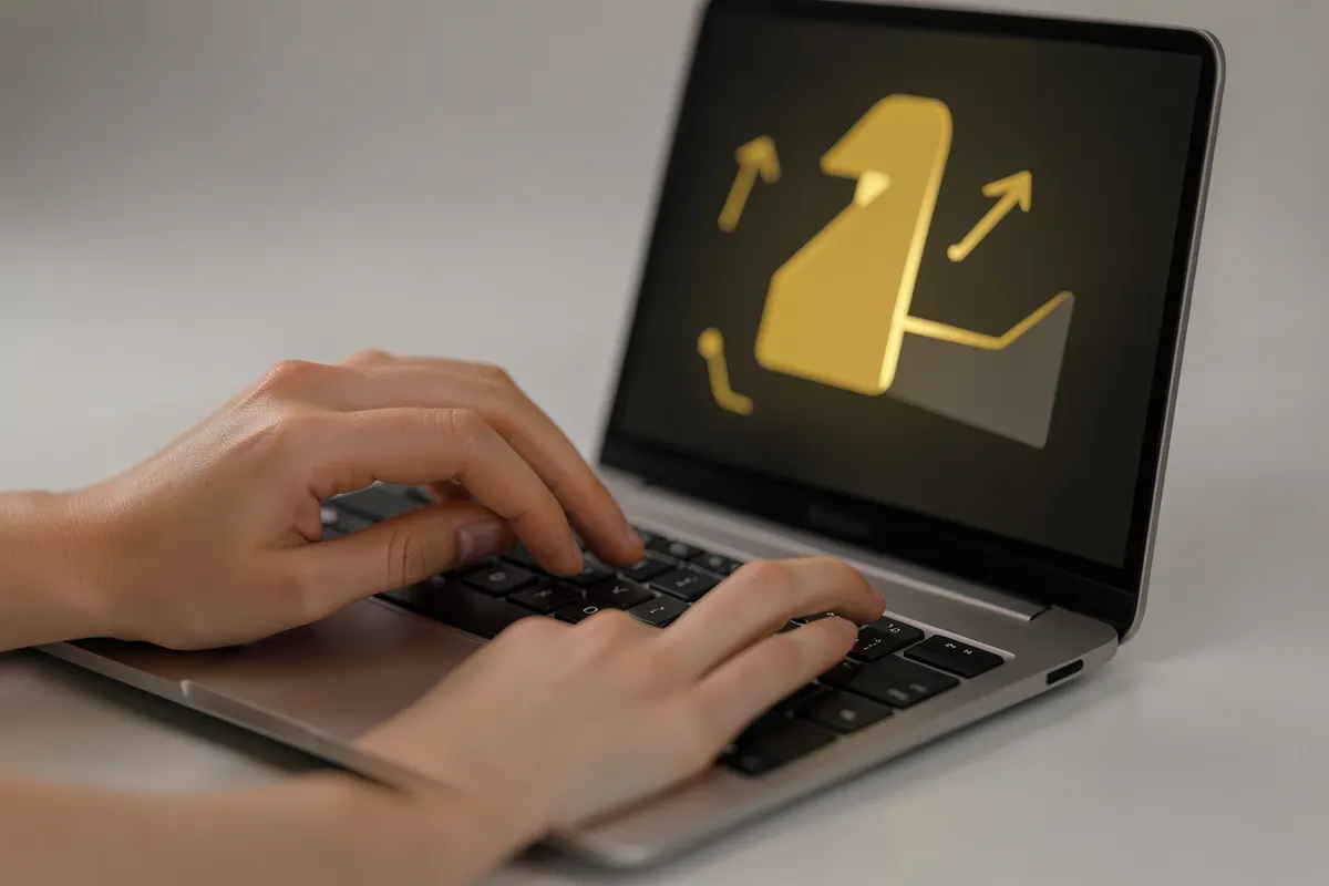 Pessoa aplicando estratégias em um notebook.