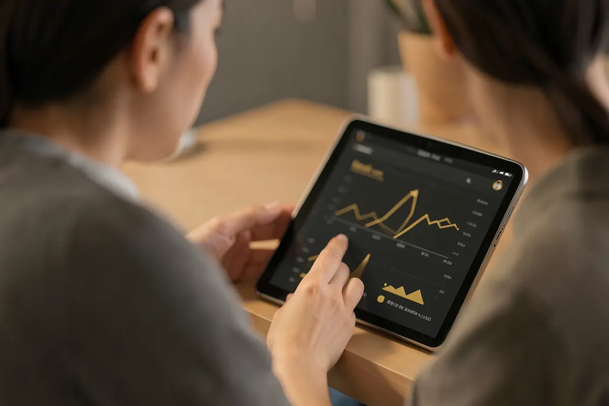 Um profissional de marketing digital analisando o desempenho de campanhas em um tablet.