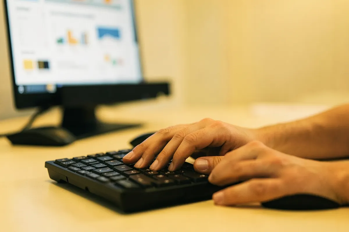 Pessoa configurando campanha de anúncios em um computador.