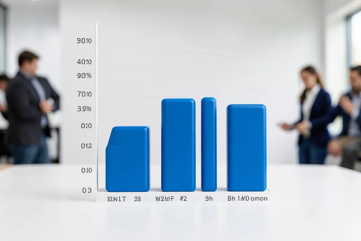 Gráfico de barras mostrando o aumento da eficiência após a implementação de um checklist de migração de dados.