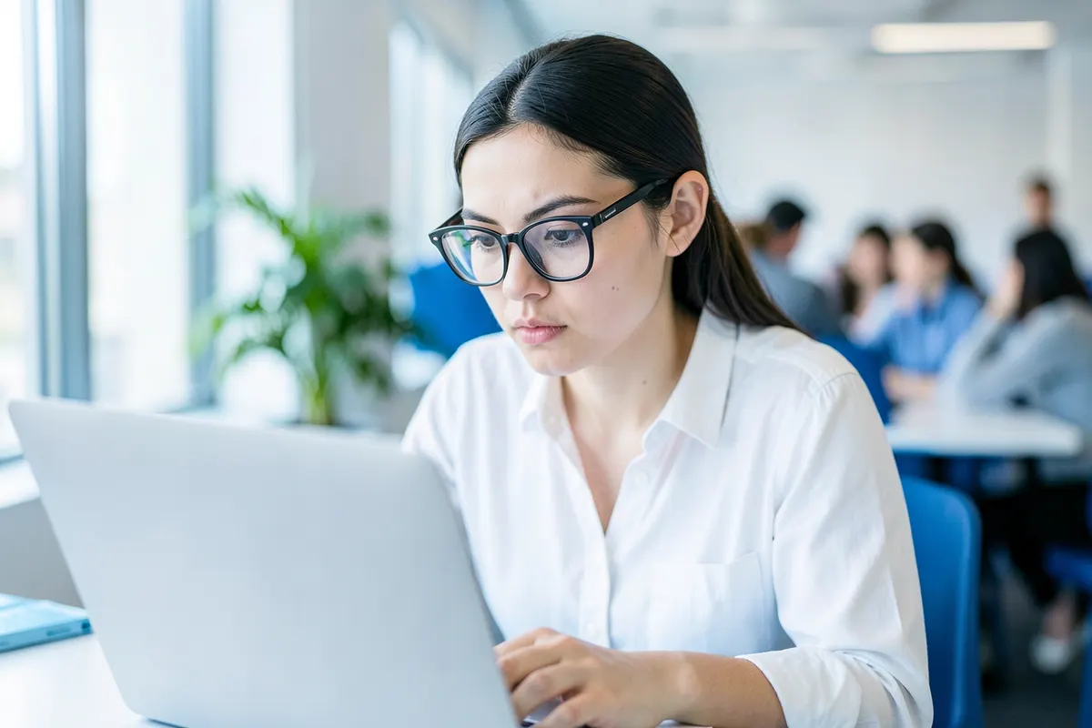 Um desenvolvedor de software trabalhando em um laptop em um ambiente de escritório, simbolizando como um sistema ERP personalizado pode ajudar.