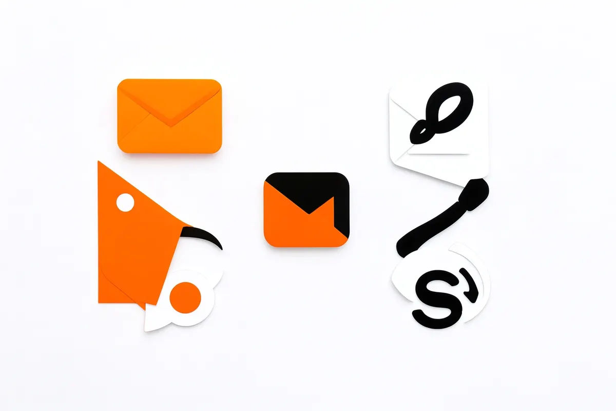 Um conjunto de ícones representando diferentes canais de marketing digital, como email, redes sociais e SEO, dispostos de forma organizada.