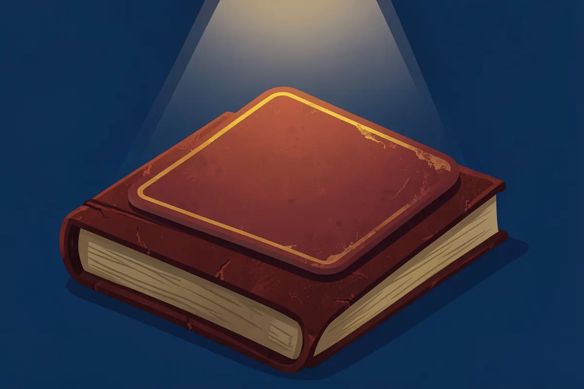 Um baralho cigano fechado em cima de um livro antigo.