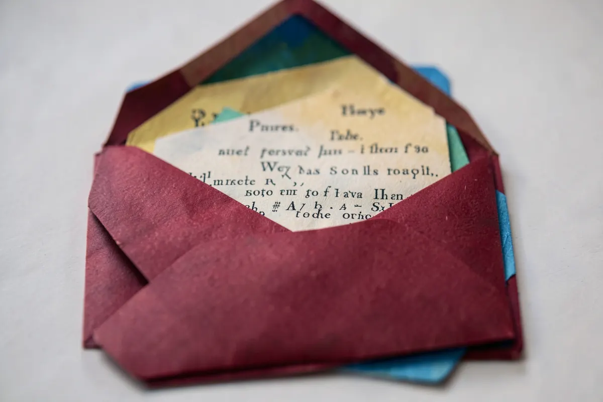 A carta 'A Mensagem' do baralho cigano, mostrando um envelope aberto.