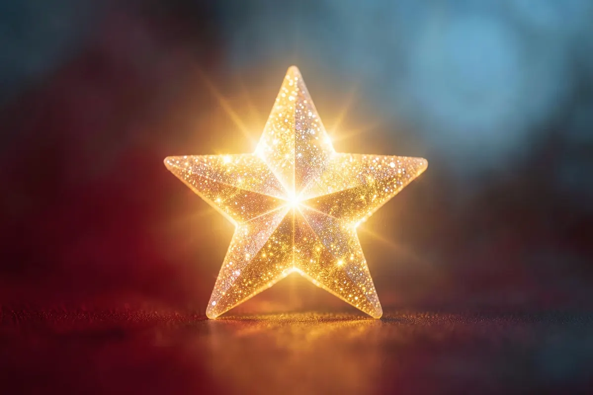 Representação de esperança e iluminação com uma estrela cintilante.