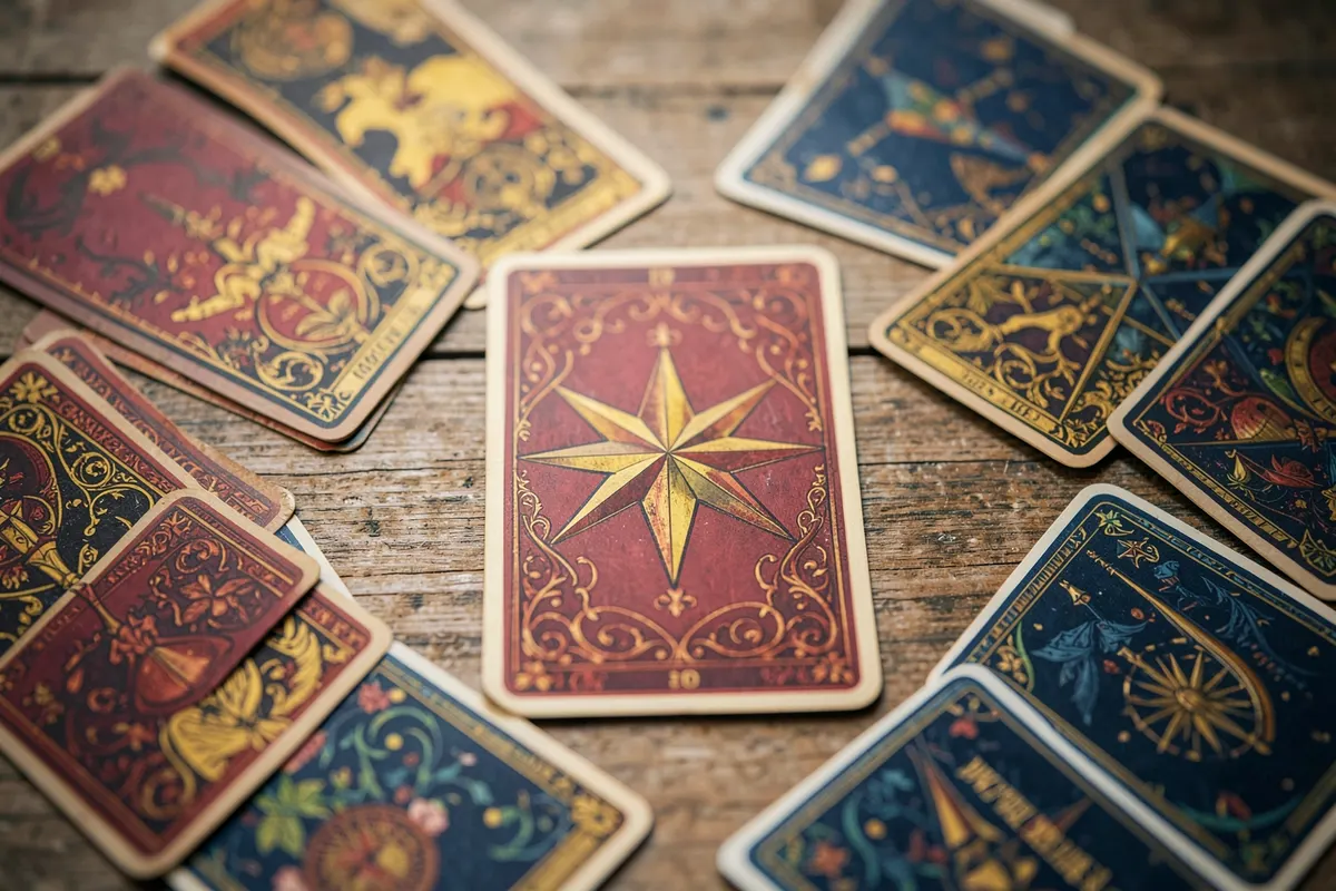 Combinação da carta Estrela com outras cartas do Baralho Cigano.